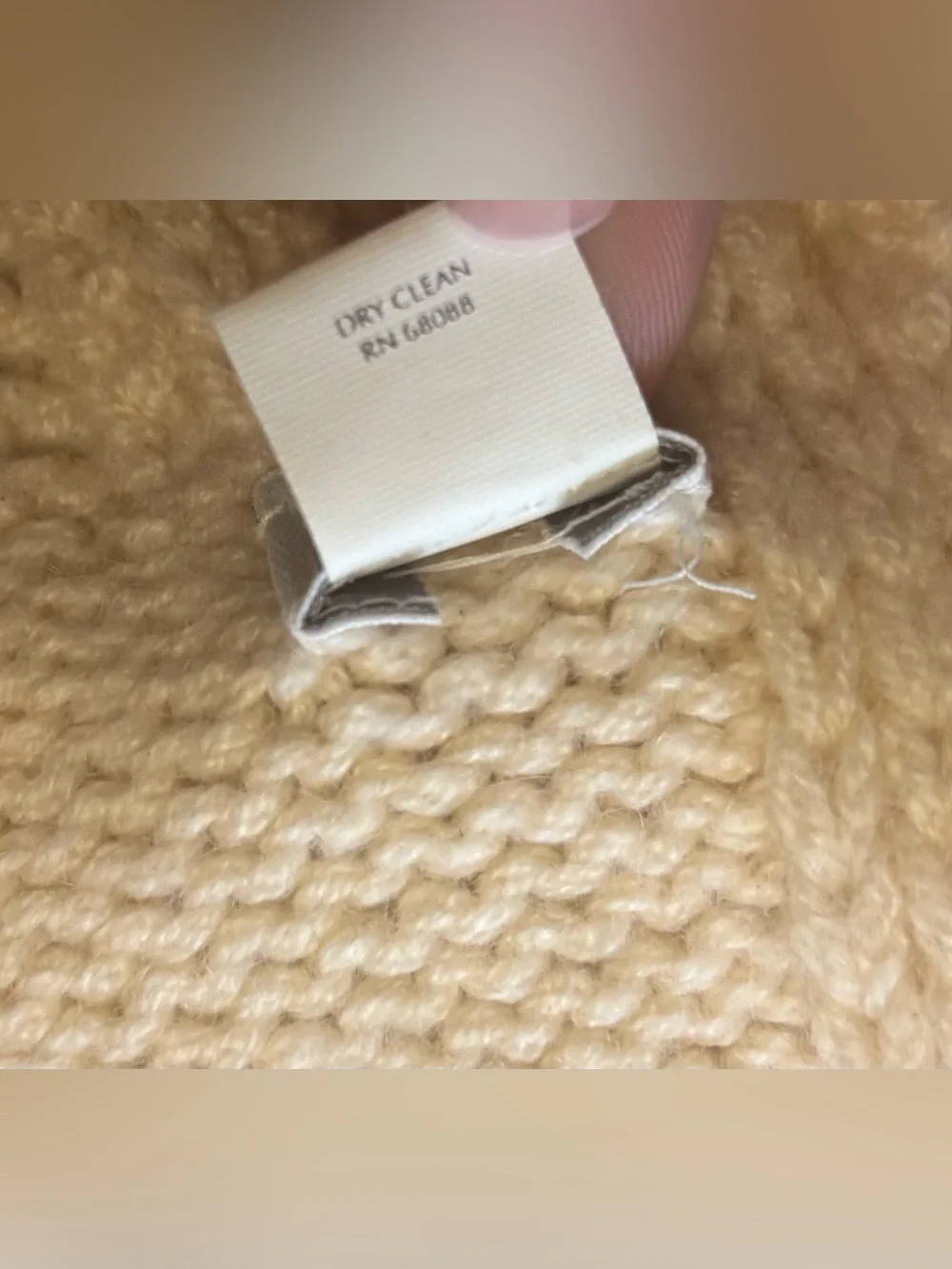 TSE 100% Puré Cashmere Knit Scarf Ivory Cream 11x62” Quiet Luxury